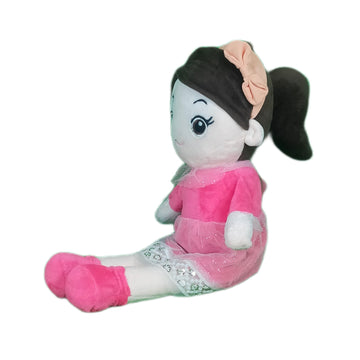 Ellie Rag Doll Plush Soft Toy Wearing Pink Dress for Ages 3 Years and Up, 45cm