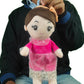 Ellie Rag Doll Plush Soft Toy Wearing Pink Dress for Ages 3 Years and Up, 45cm