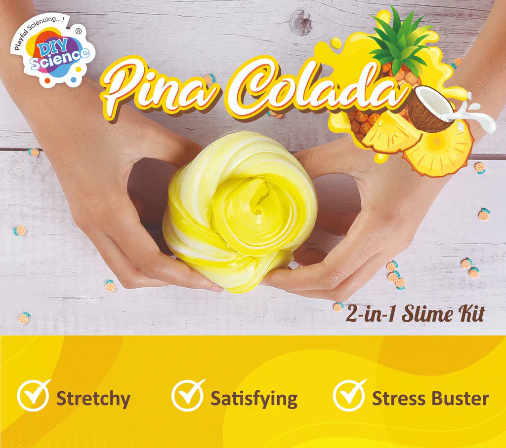 Pina Colada 2-in-1 Slime Kit for Kids 100% Safe & Non Toxic
