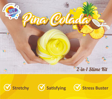 Pina Colada 2-in-1 Slime Kit for Kids 100% Safe & Non Toxic