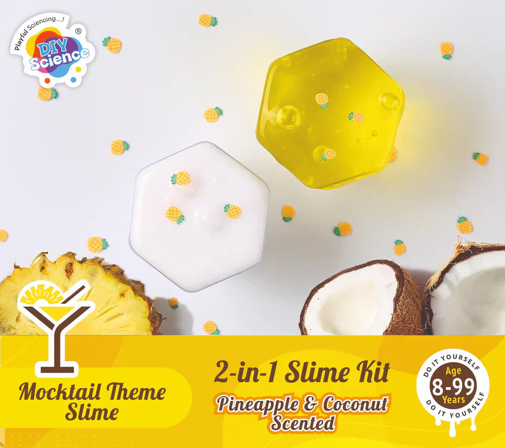 Pina Colada 2-in-1 Slime Kit for Kids 100% Safe & Non Toxic