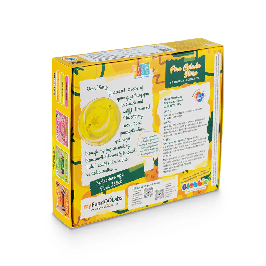Pina Colada 2-in-1 Slime Kit for Kids 100% Safe & Non Toxic