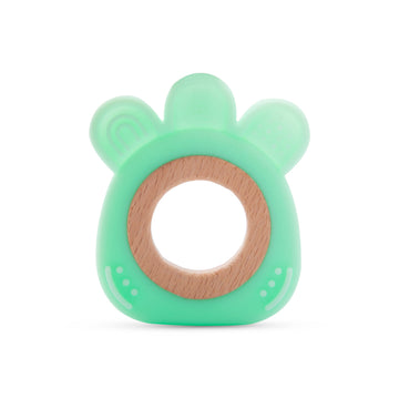 3 Pin Teether Silicone Rubber with wooden ring