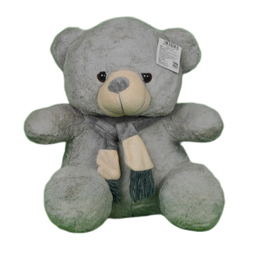 Teddy Bear Plush Soft Toy with Muffler for Ages 3 Years and Up - Ash, 40cm