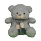 Teddy Bear Plush Soft Toy with Muffler for Ages 3 Years and Up - Ash, 40cm