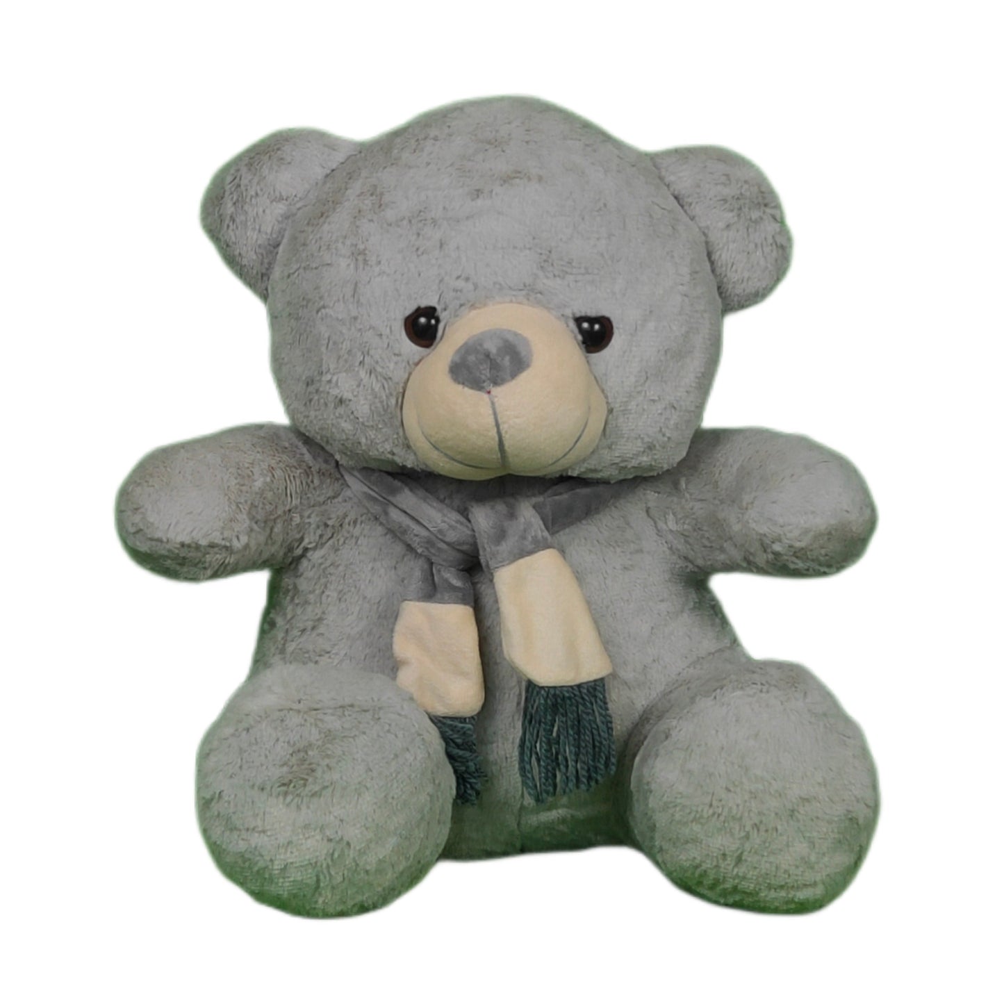 Teddy Bear Plush Soft Toy with Muffler for Ages 3 Years and Up - Ash, 40cm