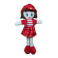 Rag Doll Plush Soft Toy Wearing Red Dress for Ages 3 Years and Up, 40cm