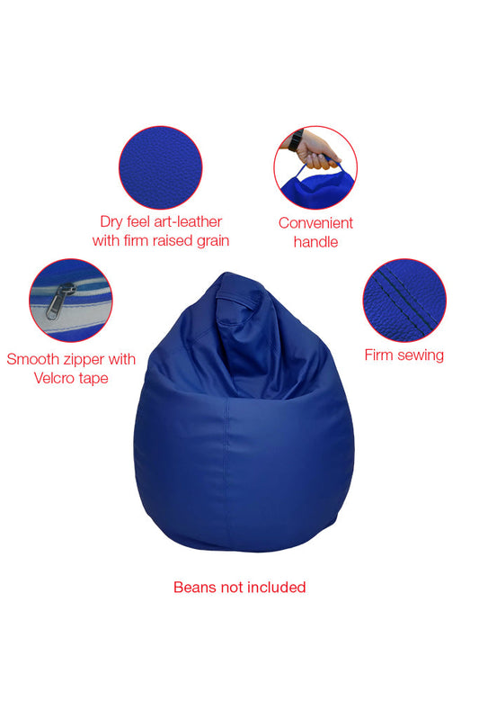 Leather Bean Bag Blue
