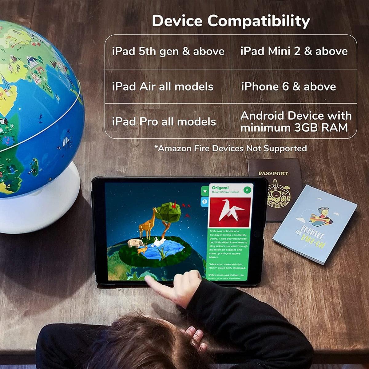Orboot Earth - Interactive AR World Globe for Kids 4-10 Years (App Based Globe, Device Not Included)