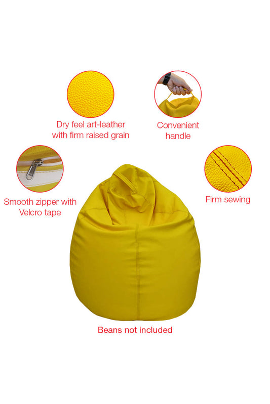 Art Leather Bean Bag Yellow